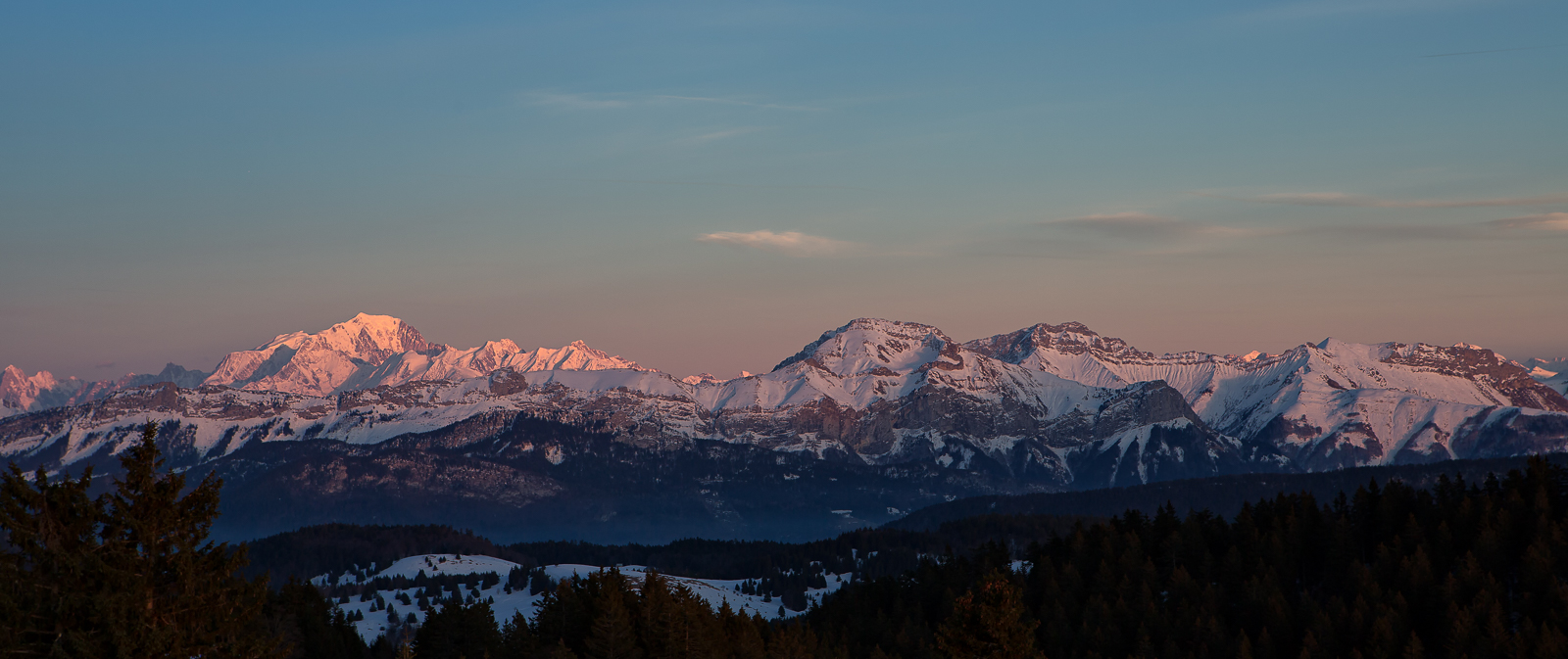 photo paysages - Le Mont-Blanc au coucher du soleil